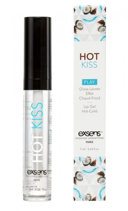 Блеск для губ Hot Kiss Coconut с ароматом кокоса - 7 мл. - Exsens - купить с доставкой в Омске