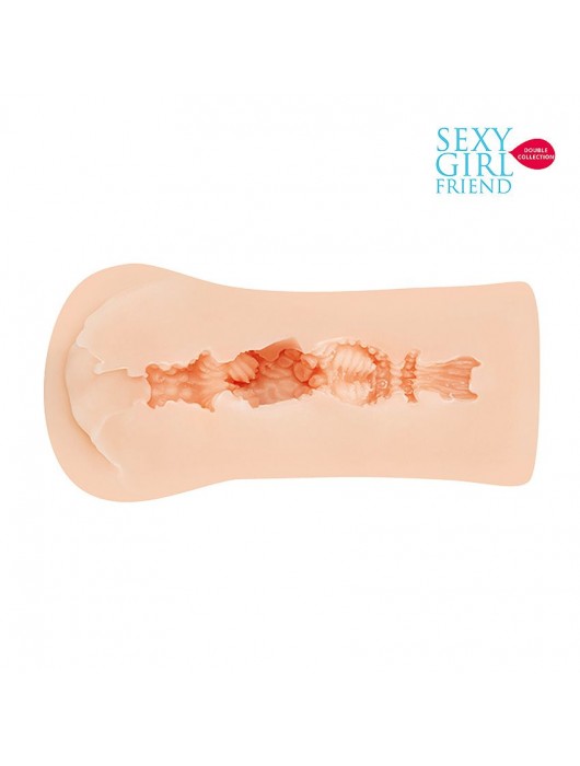 Телесный мастурбатор-вагина со складками на входе - Bior toys - в Омске купить с доставкой