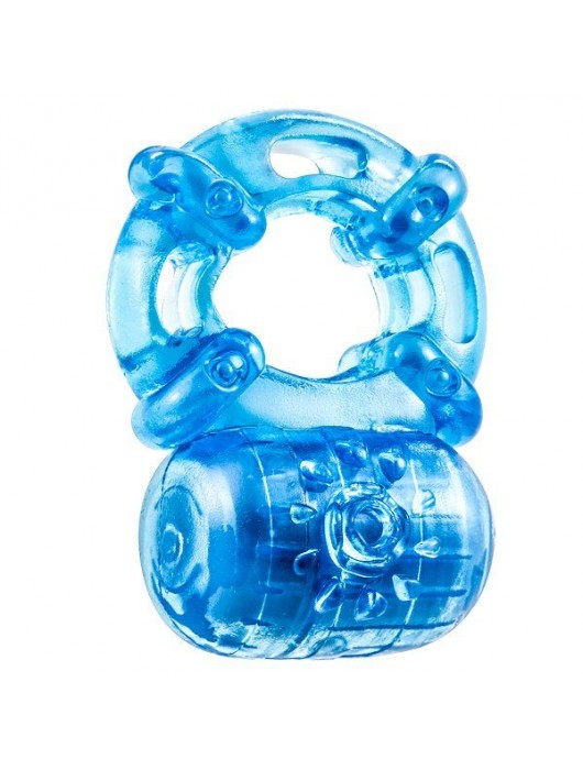 Голубое эрекционное виброкольцо Reusable 5 Function Cock Ring - Blush Novelties - в Омске купить с доставкой