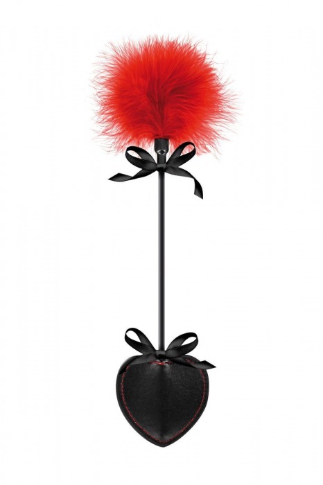 Стек с пуховкой Sweet Caress Feather Whip - 44 см. - Sweet Caress - купить с доставкой в Омске