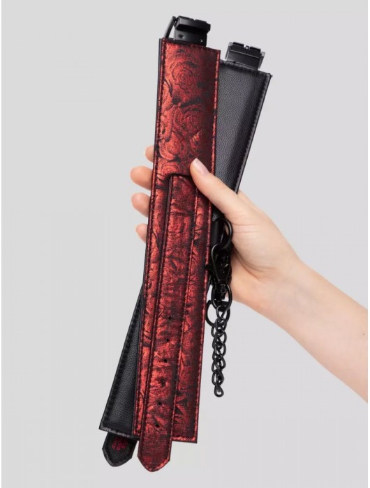 Красно-черные оковы Reversible Faux Leather Ankle Cuffs - Fifty Shades of Grey - купить с доставкой в Омске