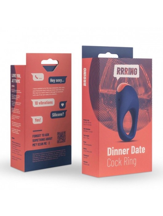 Синее эрекционное кольцо RRRING Dinner Date Cock Ring - FeelzToys - в Омске купить с доставкой