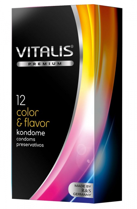 Цветные ароматизированные презервативы VITALIS PREMIUM color   flavor - 12 шт. - Vitalis - купить с доставкой в Омске