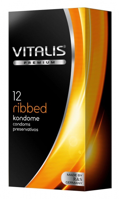 Ребристые презервативы VITALIS PREMIUM ribbed - 12 шт. - Vitalis - купить с доставкой в Омске
