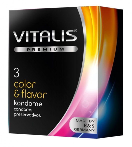 Цветные ароматизированные презервативы VITALIS PREMIUM color   flavor - 3 шт. - Vitalis - купить с доставкой в Омске
