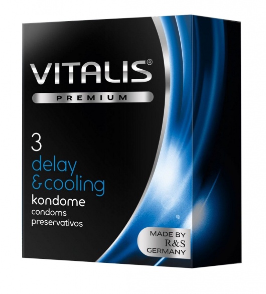 Презервативы VITALIS PREMIUM delay   cooling с охлаждающим эффектом - 3 шт. - Vitalis - купить с доставкой в Омске