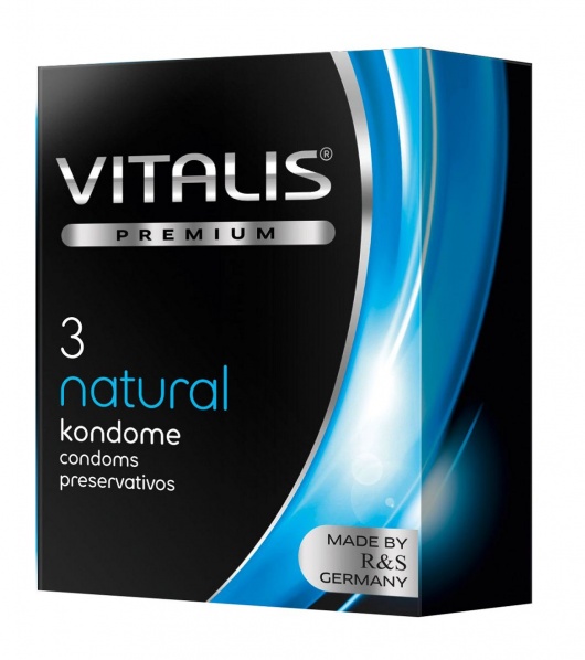 Классические презервативы VITALIS PREMIUM natural - 3 шт. - Vitalis - купить с доставкой в Омске
