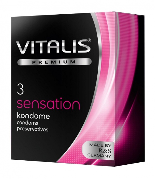 Презервативы с пупырышками и кольцами VITALIS PREMIUM sensation - 3 шт. - Vitalis - купить с доставкой в Омске