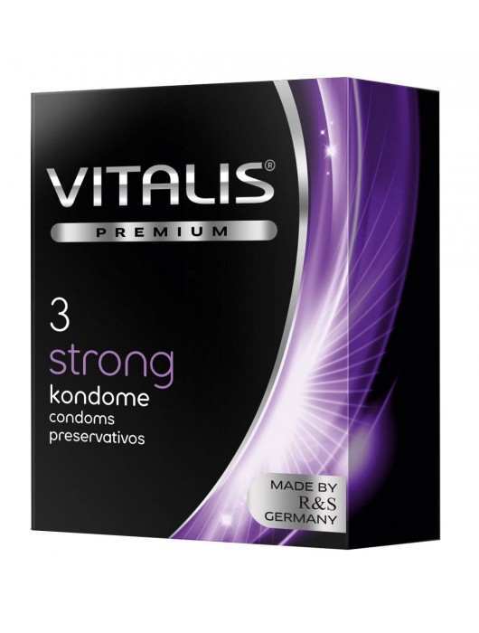 Презервативы с утолщенной стенкой VITALIS PREMIUM strong - 3 шт. - Vitalis - купить с доставкой в Омске