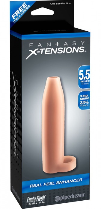 Насадка-расширитель с кольцом для подхвата мошонки Real Feel Enhancer - 14 см. - Pipedream - в Омске купить с доставкой