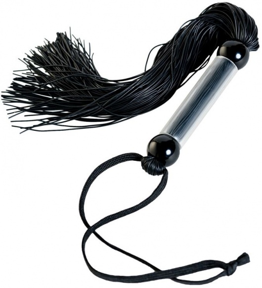 Черный мини-флоггер с резиновыми хвостами - 26 см. - ToyFa - купить с доставкой в Омске