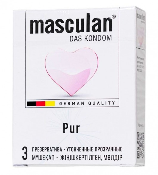 Супертонкие презервативы Masculan Pur - 3 шт. - Masculan - купить с доставкой в Омске