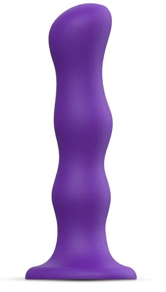 Фиолетовая насадка Strap-On-Me Dildo Geisha Balls size M - Strap-on-me - купить с доставкой в Омске