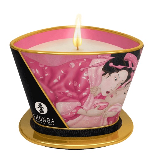 Массажная свеча Rose Petals с ароматом розы - 170 мл. - Shunga - купить с доставкой в Омске