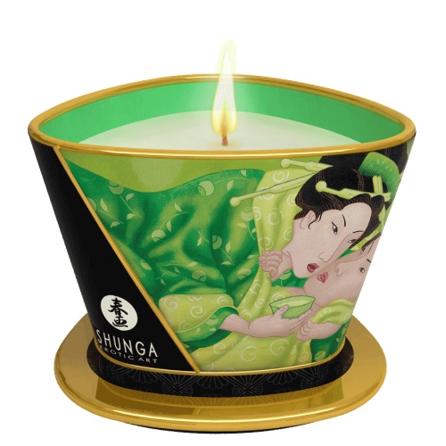 Массажная свеча Exotic Green Tea с ароматом зелёного чая - 170 мл. - Shunga - купить с доставкой в Омске