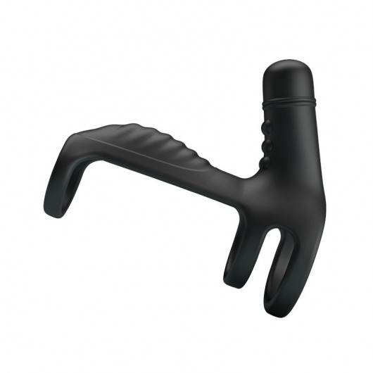 Черная вибронасадка на пенис Vibrating Penis Sling - Baile - в Омске купить с доставкой