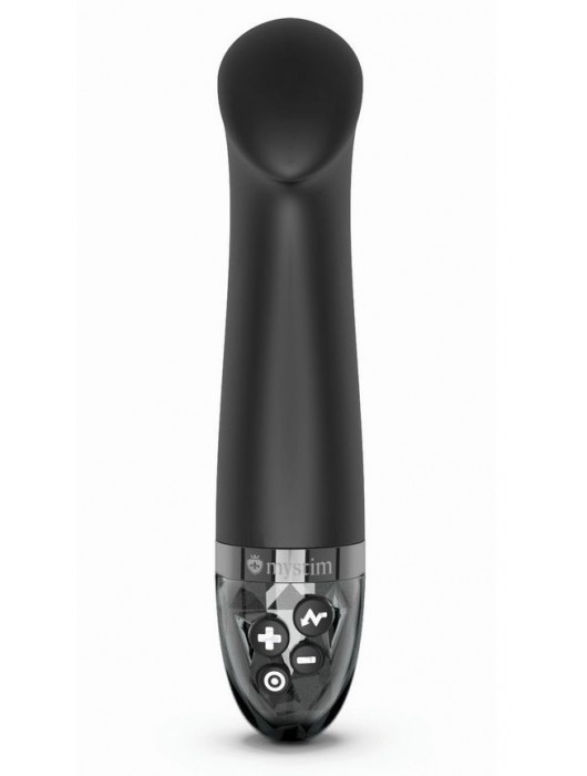 Черный вибратор с функцией электростимуляции Right on Ron - 17 см. - MyStim - купить с доставкой в Омске