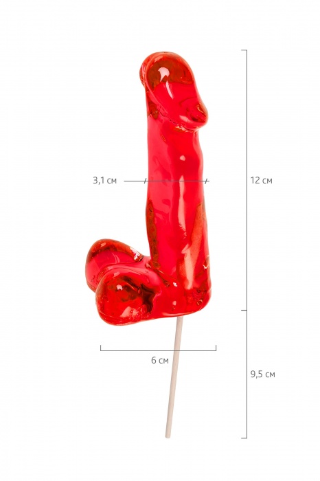 Красный леденец в форме члена со вкусом виски - 173 гр. - Sosuчki - купить с доставкой в Омске