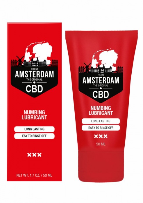 Пролонгирующий лубрикант Numbing CBD from Amsterdam - 50 мл. - Shots Media BV - купить с доставкой в Омске