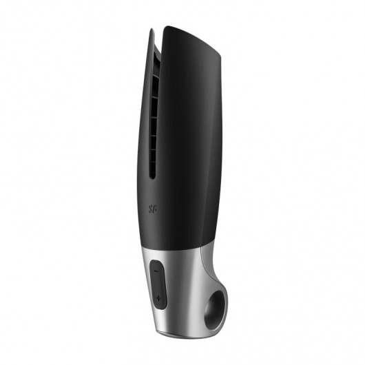Черный мастурбатор с вибрацией Power Masturbator - Satisfyer - в Омске купить с доставкой