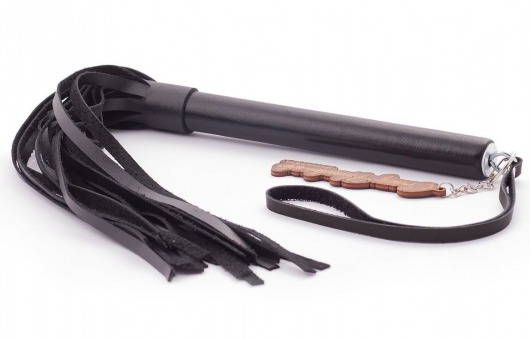 Черная кожаная плеть  Индиго  - 50 см. - Crazy Handmade - купить с доставкой в Омске
