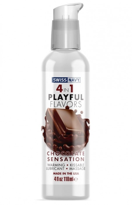Массажный гель 4-в-1 Chocolate Sensation с ароматом шоколада - 118 мл. - Swiss navy - купить с доставкой в Омске
