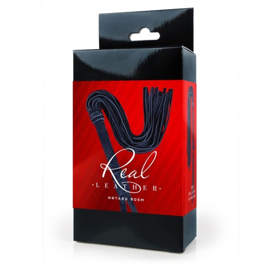 Черная кожаная плеть - 55 см. - Notabu - купить с доставкой в Омске