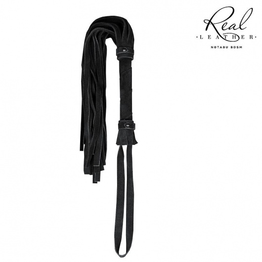 Черная кожаная плеть - 55 см. - Notabu - купить с доставкой в Омске