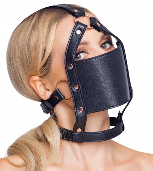 Черный намордник с кляпом-шаром Head Harness With A Gag - Orion - купить с доставкой в Омске