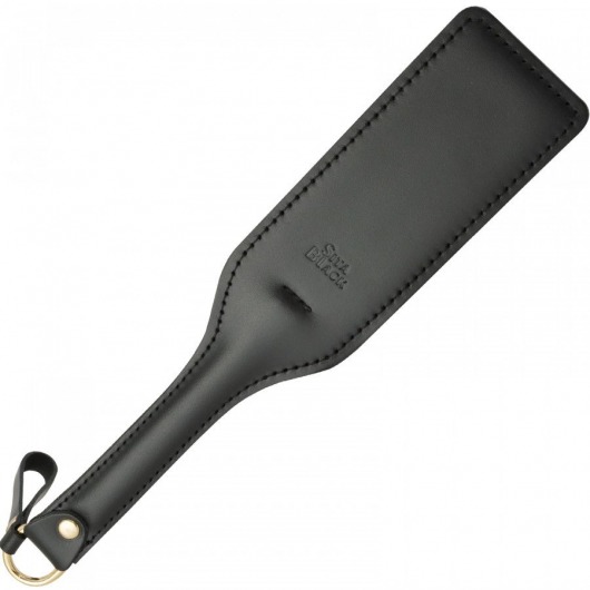 Черная кожаная шлепалка SitaBlack - 30 см. - Sitabella - купить с доставкой в Омске