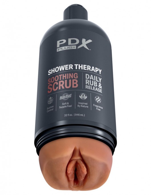 Мастурбатор-вагина цвета карамели Shower Therapy Soothing Scrub - Pipedream - в Омске купить с доставкой