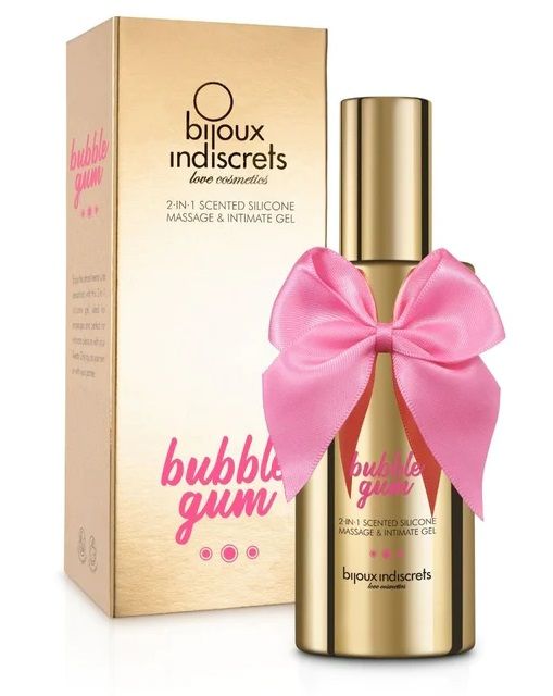 Гель с ароматом жвачки Bubblegum 2-in-1 Scented Silicone Massage And Intimate Gel - 100 мл. - Bijoux Indiscrets - купить с доставкой в Омске