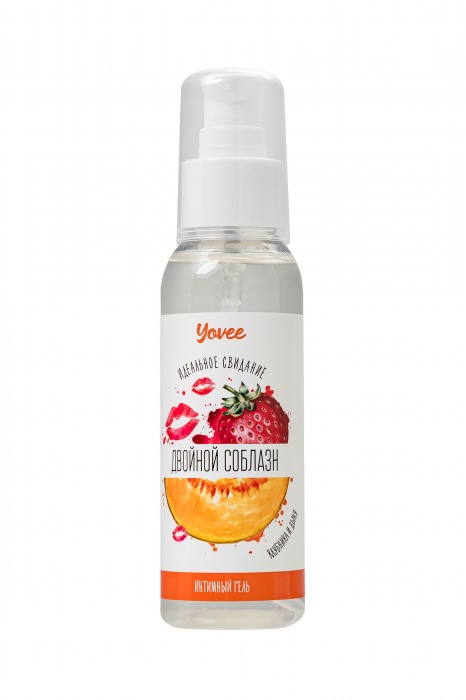 Съедобная гель-смазка Yovee «Двойной соблазн» с Д-пантенолом и вкусом клубники и дыни - 100 мл. - ToyFa - купить с доставкой в Омске