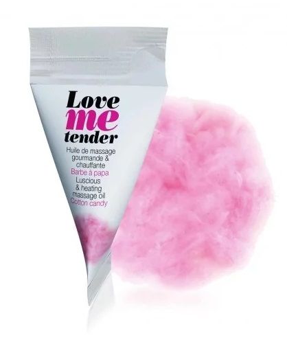 Съедобное согревающее массажное масло Love Me Tender Cotton Candy с ароматом сладкой ваты - 10 мл. - Love to Love - купить с доставкой в Омске