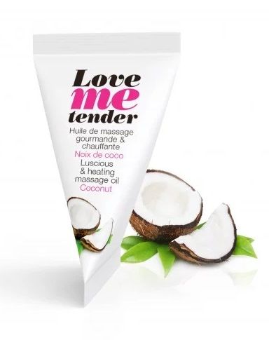 Съедобное согревающее массажное масло Love Me Tender Cocos с ароматом кокоса - 10 мл. - Love to Love - купить с доставкой в Омске