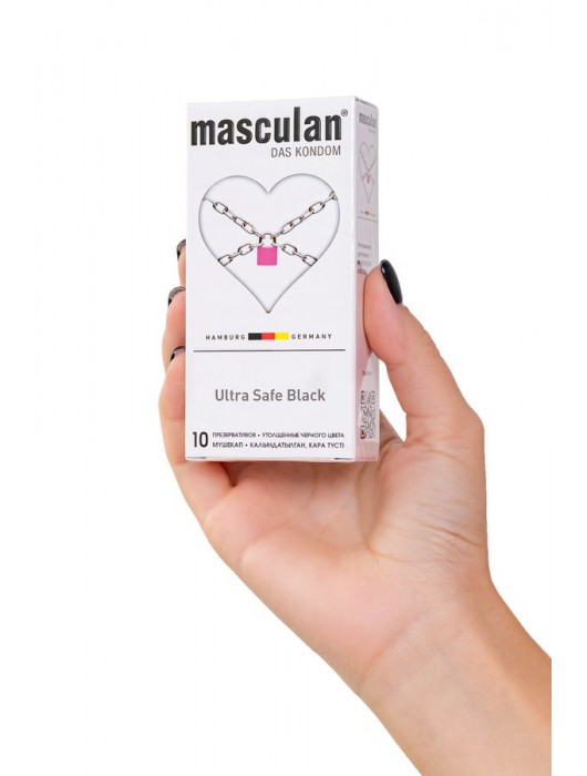 Ультрапрочные презервативы Masculan Ultra Safe Black - 10 шт. - Masculan - купить с доставкой в Омске