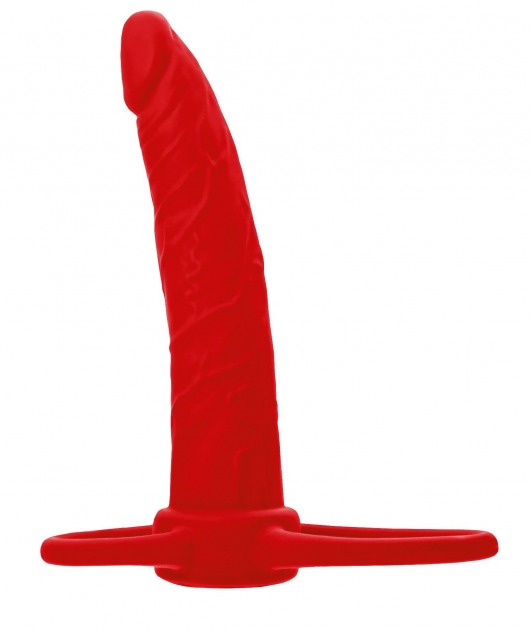 Красная насадка на пенис для двойного проникновения Black Red - 16,5 см. - ToyFa - купить с доставкой в Омске
