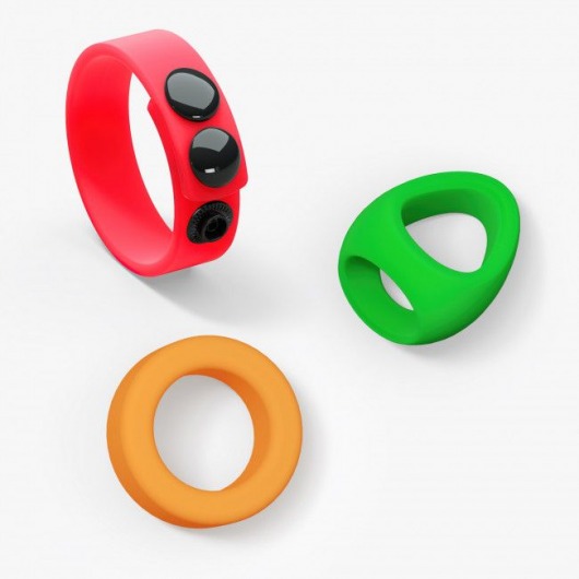Набор из 3 разноцветных эрекционных колец Kit Neon Ring - Love to Love - в Омске купить с доставкой