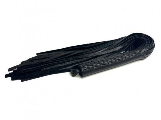 Черная многохвостовая плеть из мягкой кожи - 57 см. - БДСМ Арсенал - купить с доставкой в Омске