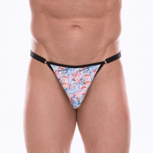Мужские трусы-тонги с принтом в виде почтовых штемпелей - Don Moris купить с доставкой