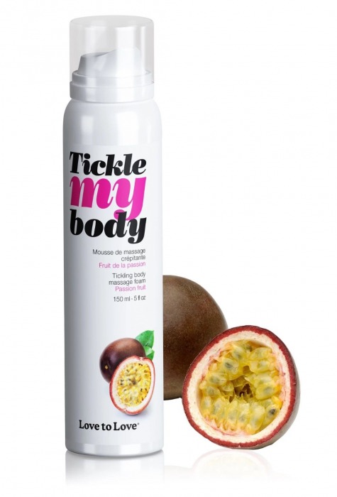 Массажная хрустящая пенка Tickle my body с ароматом маракуйи - 150 мл. - Love to Love - купить с доставкой в Омске