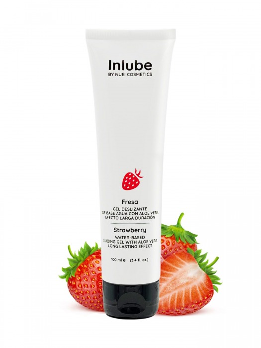 Лубрикант на водной основе Nuei Inlube с алоэ вера и ароматом клубники - 100 мл. - Nuei cosmetics - купить с доставкой в Омске