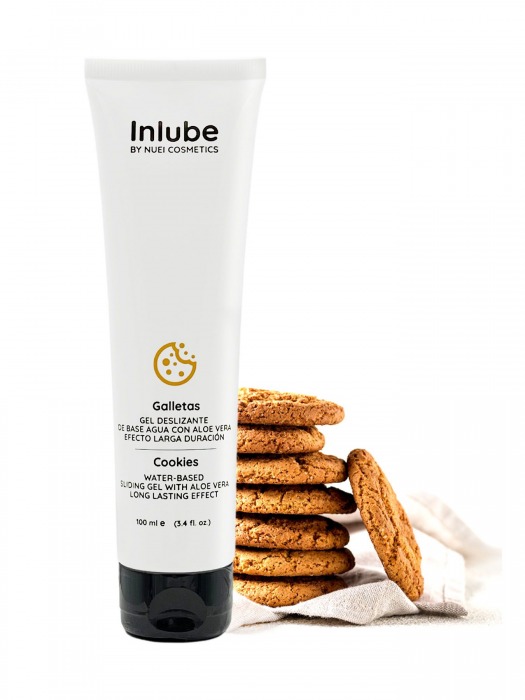 Лубрикант на водной основе Nuei Inlube с алоэ вера и ароматом печенья - 100 мл. - Nuei cosmetics - купить с доставкой в Омске