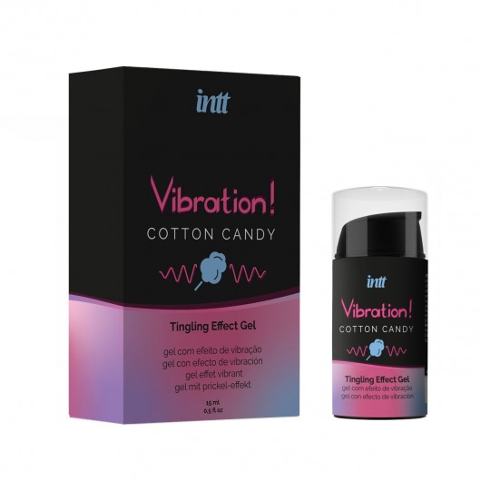 Жидкий вибратор Vibration Cotton Candy с ароматом сахарной ваты - 15 мл. - INTT - купить с доставкой в Омске