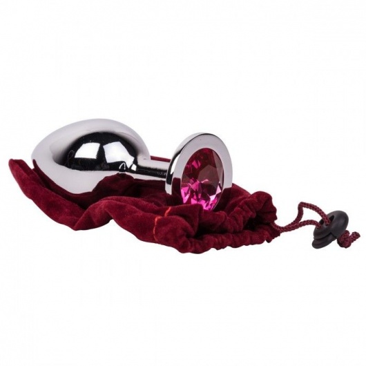 Большой стальной плаг с розовым кристаллом Pink Bubble Gum - 9,5 см. - Erotic Fantasy - купить с доставкой в Омске