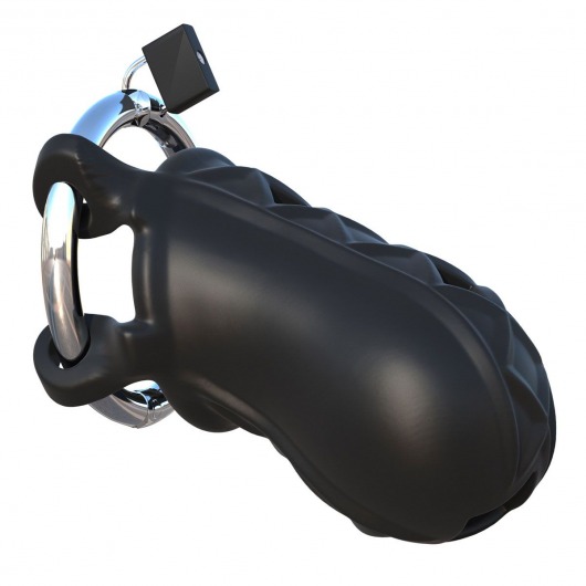 Черный замок верности Extreme Silicone Cock Blocker - Pipedream - купить с доставкой в Омске