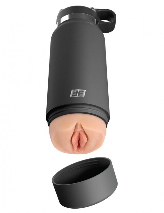 Серый мастурбатор в виде бутылки F*ck Flask - Pipedream - в Омске купить с доставкой