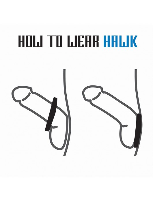 Черное эрекционное кольцо-пламя Rooster Hawk - Velv or - в Омске купить с доставкой