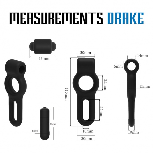 Черное двойное эрекционное виброкольцо Rooster Drake - Velv or - в Омске купить с доставкой