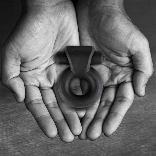 Черное эрекционное виброкольцо Rooster Travis - Velv or - в Омске купить с доставкой